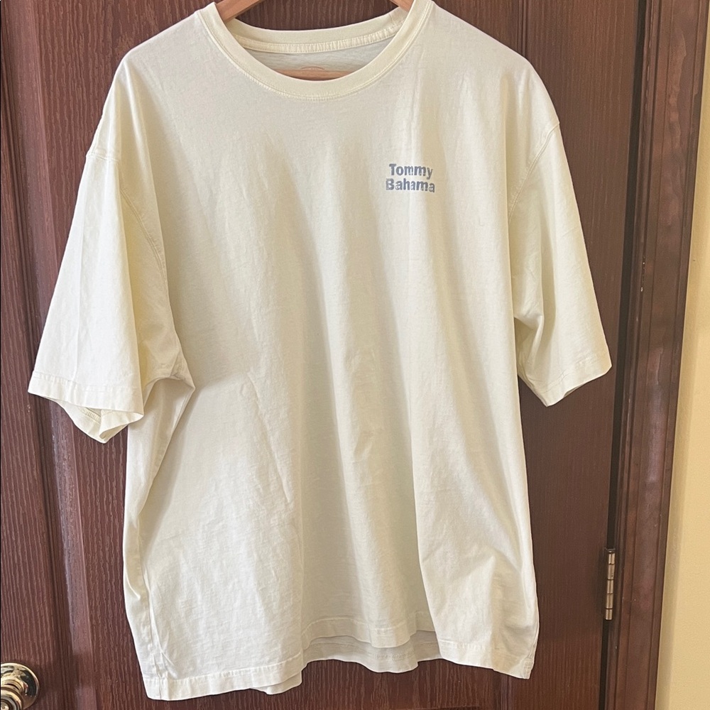2- Tommy Bahama Cream Short Sleeve Logo T-Shirt